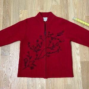 Coldwater Creek Icelandic 100% Wool Cardigan Sweater Jacket Size S